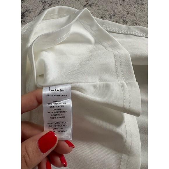 Lulus Beautifully Beloved White Mesh Off-the-Shoulder Maxi Dress Size XL Bridal - Picture 9 of 9